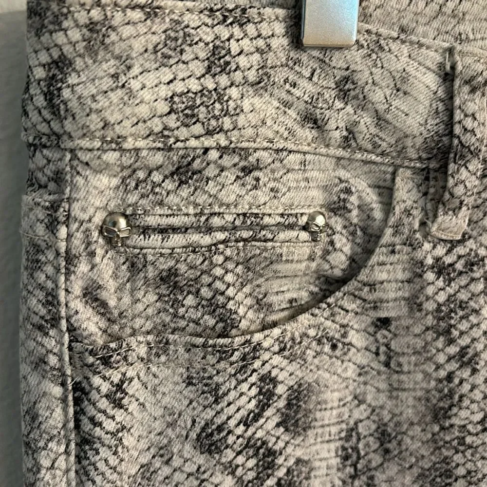 The Kooples Skin White Snake Print Pants Jeans Size 28